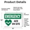 Signmission AED On Site With Symbol, 14 in W x Rectangle, Vinyl Decal OS-2PACK-EM-D-1014-L-10289 - alternate 3